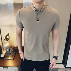 Threebooy Top Quality New Solid Color Men Polos Shirts Cotton Short Sleeve Casual Polo Shirt Hommes Fashion Summer Lapel Male Tees