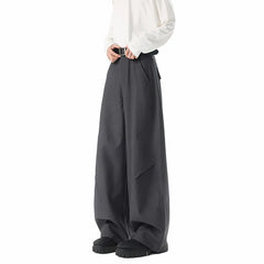 Threebooy New Pants Men Fashion Casual Solid High Street Simple Hip-hop Wide Leg Trousers All-match Korean Style Loose Temperament College