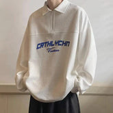 Threebooy Sweatshirt Men's Autumn American Trendy High Street Heavy Spring Autumn Style Boy Casual Lapel Japanese Polo Shirt Men's Wear