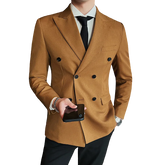 Threebooy Men's Double Breasted High-quality and Handsome Casual Outerwear for Business Meetings Gatherings and Multi-purpose Jackets