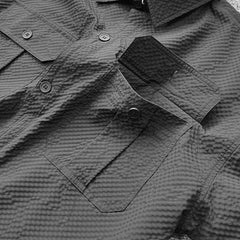 Threebooy Bubble Yarn Lightweight Sweat-absorbing Breathable Cool Summer Men's Casual Sports Suit Work Clothes Short-sleeved Shirt Shorts