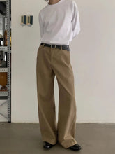 Threebooy American Retro Curved Loose Work Pants Men Women Korean Elegant Trousers 2025 New High Street Trend High-end Straight Pants Chic