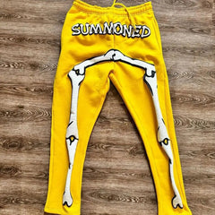 Threebooy Y2k Hip Hop Casual Pants Foam Letter Print Sweatpants Fashion American High Street Men's and Women's Sweatpants Clothing Cargo