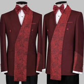 Threebooy Elegant Wedding Groom Tuxedos 2 Pieces Blazers Pant Shawl Lapel Formal Business Birthday Party Wear
