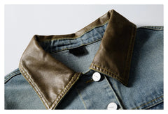 Threebooy Vintage Pockets Denim Jackets Mens Streetwear Punk Y2k Cargo Coats Harajuku Loose Casual Hip Hop Washed Jeans Jackets Male