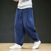 Threebooy Cotton and Linen Casual Men's Summer Casual Loose Trend Cotton and Linen Versatile Nine-point Chinese Style