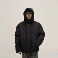 Threebooy Stand collar windproof cotton jacket men's autumn winter new loose short warm bread cotton jacket