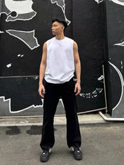 Threebooy 230GSM Cotton Men's Tank Tops Comfortable Muscle Fit Athletic Vest for Gym and Summer Workouts Korean Basic Sleeveless Tee Tops