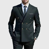 Threebooy Fashion Men's 2 Piece Suit Leisure Boutique Business Banquet Solid Color Double Breasted Slim Fit For Wedding Grom