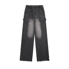 Threebooy New Pants Streetwear Luxury Man Jeans American Vintage Straight Trousers Baggy Wide Men's Clothing