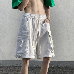 Threebooy Summer Work Shorts Men's High Street Fashionable Casual Straight Pants Japanese Loose Multi-pocket Sports Pockets Pants