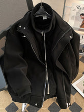 Threebooy American Heavy Fake Two-piece Thick Wool Jacket Men's 2025 Winter American Workwear Woolen Jacket Top Aesthetic Urban