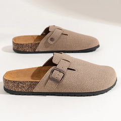 Threebooy Half Shoes For Men Women Closed Toe Cork Slippers Sandals Slides Clogs Slip On Mules Outdoor Indoor Comfortable Footbed