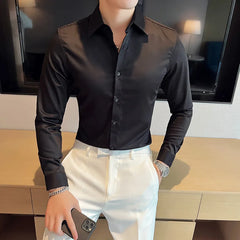 Threebooy Brand Clothing Men's Spring High Quality Long Sleeve Shirts/Male Slim Fit Business Office Dress Shirt Camisas Masculinas