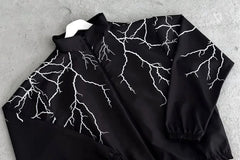 Threebooy Hip Hop Harajuku Lightning Pattern Zipper Jackets New Men and Women Casual Sports Jackets Coats Fashion Sweatshirts Streetwear