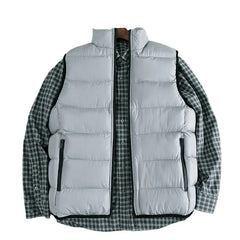 Threebooy Down Padded Vest for Men Slim Fit Stand Collar Sleeveless Puffer Jackets Autumn Winter Casual Waistcoat Outwear Men's Warm Coat