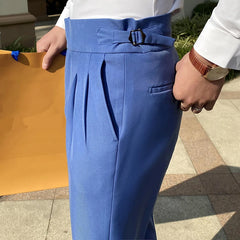 Threebooy High Quality British Gentlemen Business Casual Slim Fit Pants Men Dress Pants Solid All Match Formal Wear Office Trousers