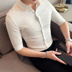 Threebooy Clothing Men's Summer High Quality Short Sleeve Shirts/Male British Business Shirt Camisa Plus size S-4XL