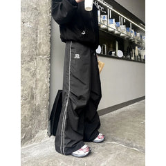 Threebooy Sports Pants Man Baggy Parachute Pants Y2K Oversize Joggers Streetwear Tracksuit Black Wide Leg Trousers for Men