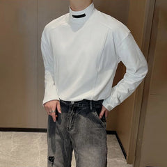 Threebooy Y2k Mens T-Shirt Casual Solid Color Bottom Layer Cedar Autumn Streetwear Simple Korean Version Top Men's Clothing Unisex