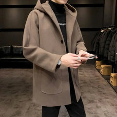 Threebooy Solid Color Slim Fit Male Coats Trendy High Quality Y2k Luxury Designer New In Men's Hoodie Jackets