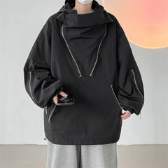 Threebooy Men's Korean Style Clothes for Outerwear Loose Fitting Hooded Jackets Man Hoodie Original Clothing Popular Coats