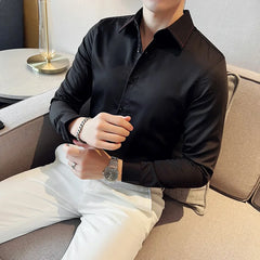 Threebooy Brand Clothing Men's Spring High Quality Long Sleeve Shirts/Male Slim Fit Business Office Dress Shirt Camisas Masculinas