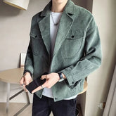 Threebooy Trendy Solid Color Male Coats Corduroy Men's Jackets Korean Reviews Many Fast Delvery Aesthetic Cheap Clothes Offer New In Deals