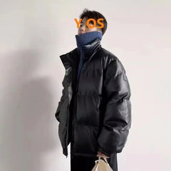 Threebooy Mens Y2k Cotton Jacket Simple High Collar Autumn Winter Fashion Trend Casual Outdoor Warm Jacket Men'S Clothing