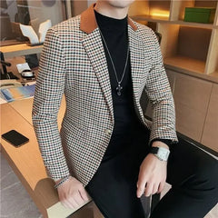 Threebooy Fashion Men's Suit Jackets Single Breasted Male Blazer Thin Slim Fit Spring Clothes Casual Coat Korean Style Original Handsome