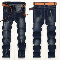 Threebooy Autumn and Spring New Fashion Trend American Vintage Straight Leg Jeans Men's Casual Comfortable Sports High Quality Pants