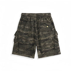 Threebooy Vintage Camouflage Casual Shorts Men Streetwear Hip Hop Knee Length Pants 2025 Summer New Harajuku Big Pockets Cargo Camo Shorts