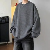 Threebooy Checkered Hoodie Men Fashion Casual Pullover Sweatshirt Men Oversized Streetwear Hip-hop Loose Round Neck Hoodie Mens Mens