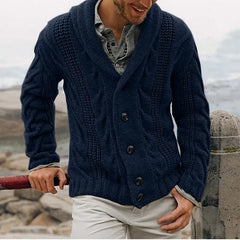 Threebooy Autumn/winter New Cross-border Ebay Men's Fashion Knitted Single-breasted Sweater Casual Pullover