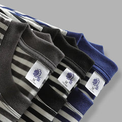 Threebooy Teenage Style 280gsm Striped Long Sleeved T-shirt Men's Loose Casual Base Tee Shirt