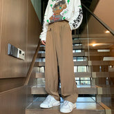 Vintage Pants Men Pure Color All-match Casual Streetwear Spring Autumn Baggy Trousers Full-length BF Trendy Hombre Pantalones