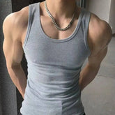 Threebooy Men's Ribbed Tank Top Heavyweight Casual Elastic Breathable Comfortable Daily Summer New Fashion Round Neck Vest