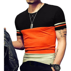 Threebooy Summer New Fashion Men's T Shirt Casual Patchwork Short Sleeve T Shirts Men Streetwear Hip Hop Top Tees M-5XL