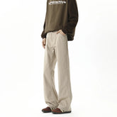 Threebooy Vintage Men's Casual Pants Cotton Classic Solid color Retro Harajuku Spring Loose Falling Straight Canvas slacks