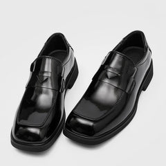 Threebooy Mens Classic Retro British Style Penny Loafers Men's Casual Business Shoes Men Square Toe Slip-on Party Wedding Shoe