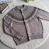 Threebooy New Japanese Retro Men Cardigan Luxury Ethnic Printed Knitted Slim-fit Long Sleeve Sweater Coats Autumn Premium Quality Knitwear