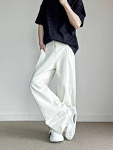 Threebooy New Loose Harajuku White Jeans Men's Fashion High Street American Casual Trousers Male Straight Hip Hop Denim Pants