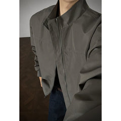 Threebooy Stand Jacket mens dproof Lightweight Thin Short Biker Style Motorcycle Jacket Solid Classic Autumn coat fall Fashion Casual