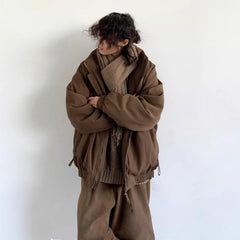 Threebooy Retro corduroy cotton jacket men's winter thick loose warm cotton coat cotton jacket
