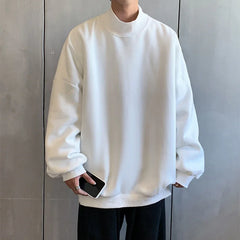 Threebooy Fleece Sweatshirt Men Korean Fashion Casual Stand-up Collar Hoodie Men Streetwear Hip Hop Pullover Oversize Tops Autumn