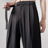 Threebooy Casual suit Pants Men's Autumn Japanese Light Luxury Draped Trousers Loose-fit Straight-leg Versatile Wide-leg Long Pants