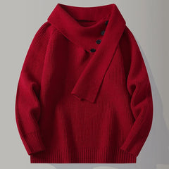 Threebooy 2025 New Autumn Fashion Knit Pullovers Men Solid Color V-Neck Casual Knitted Sweater Mens Loose Streetwear Pullover Sweaters Man