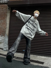 Threebooy Sweater Vintage Soft Glutinous Imitation Mink Wool Sweater Knitted Sweater Oversize Couple Fashion Autumn and Winter New Top Hip Hop