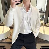 Threebooy Men's Cardigan Sweaters Jackets Cotton Knitted Solid Color Knitwear Long Sleeve Loose Button Knitting Male Casual Clothing New