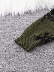 Threebooy New Popular Autumn and Winter Abstract Eye Jacquard Pattern Pullover Sweater Casual Round Neck Knitted Men's Pullover